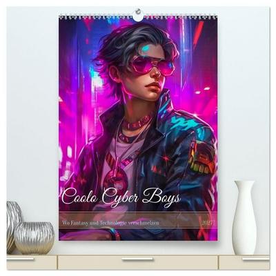 Coole Cyber Boys (hochwertiger Premium Wandkalender 2027 DIN A2 hoch), Kunstdruck in Hochglanz