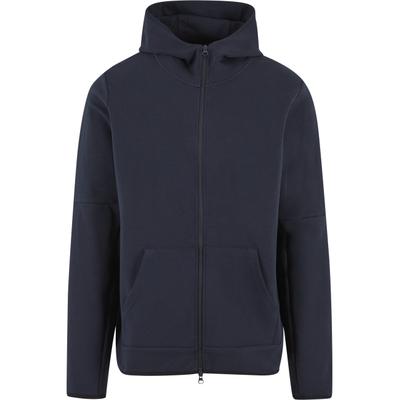 Kapuzenpullover MISTERTEE "MisterTee Basic Hooded Zipper", Herren, Gr. L, blau (dunkelblau), 80% Baumwolle, 20% Polyester, unifarben, normal, ohne Ausschnitt, Pullover Kapuzenpullover