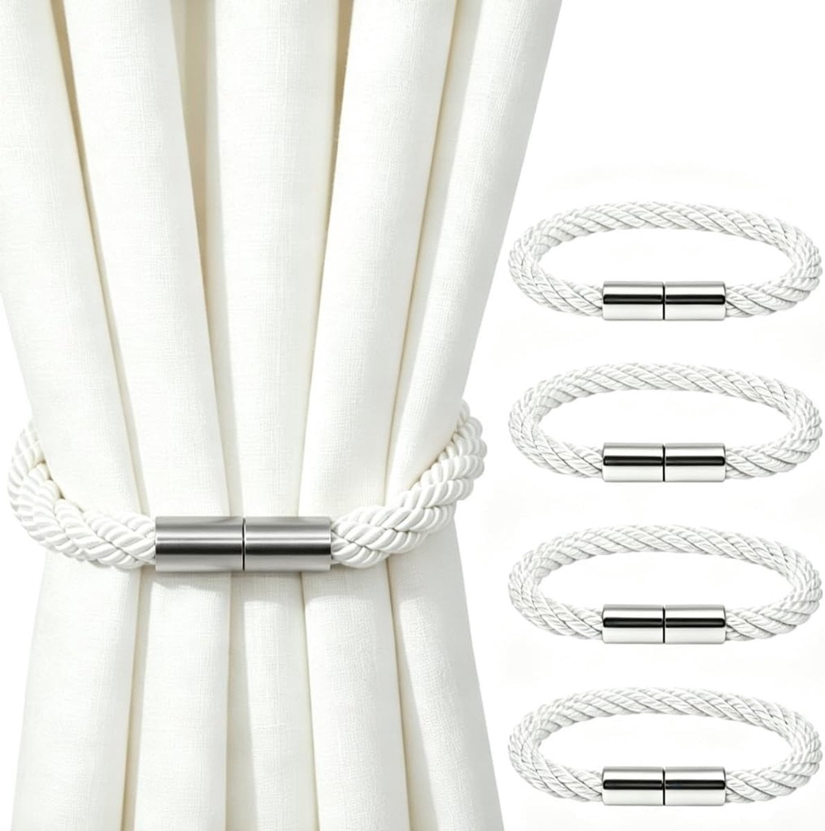Magnetische Gordijnhouders van Zacht Plastic - 2 Stuks