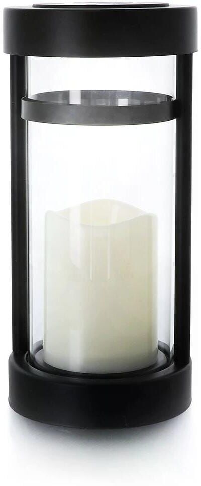 LED Laterne, schwarz (weiß), H:26cm Ø:12cm, Leuchten, LED Laterne weiß Ø 12cm H: 26cm