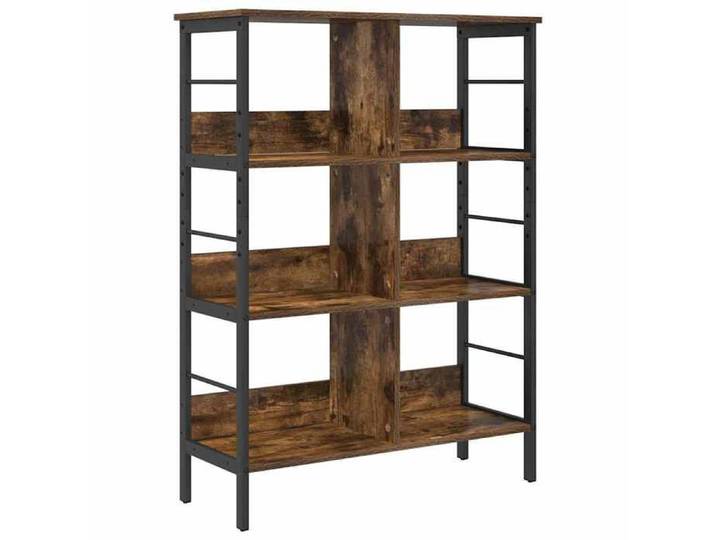 NOUVEAU Meuble Étagère - Étagère 6 niveaux 82x32x112cm Bois d'ingénierie - Chêne fumé - Anti l'humidité - pour salon 49393