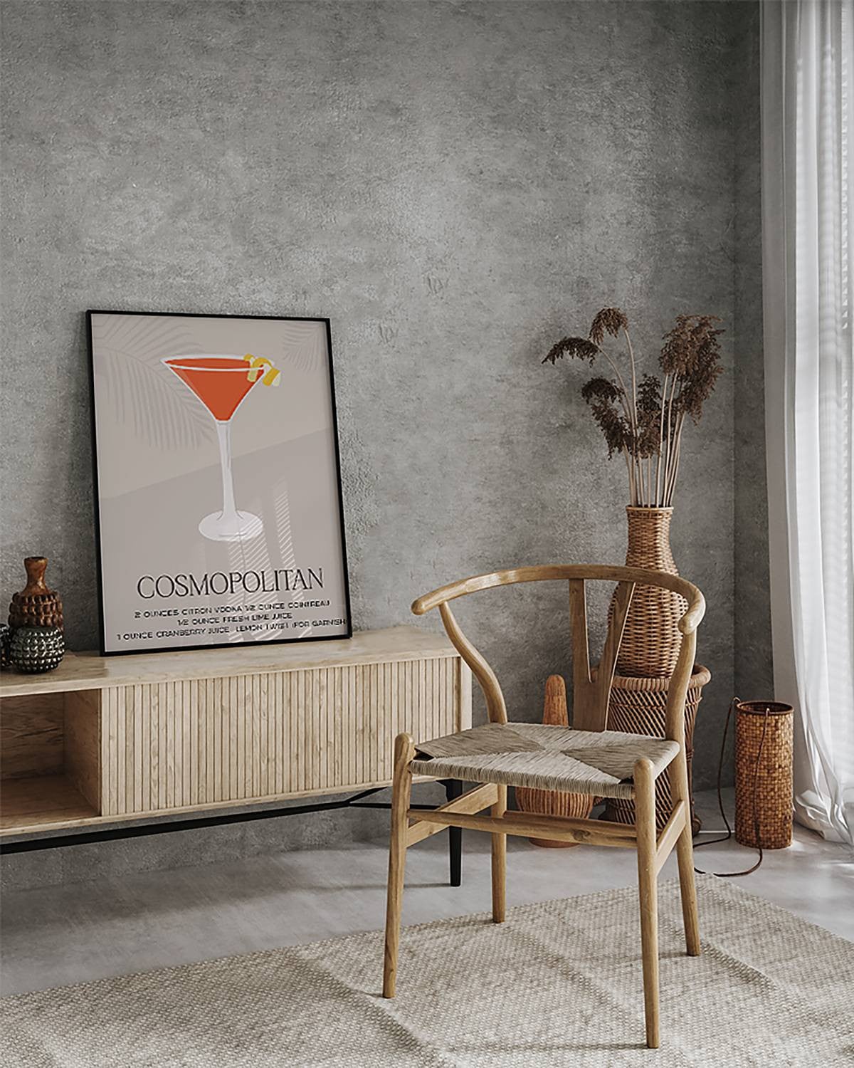 home24 Cosmopolitan Recipe wanddecoratie met acrylglas en massief hout, multicolor, 52 x 62 cm