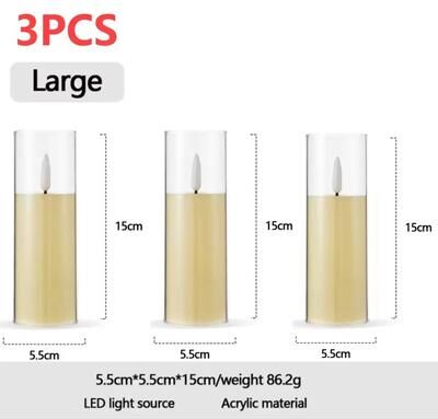 Inspired Living Realistic Flameless LED Candle With Moving Wick Battery Operated Home Decor l 3pcs
