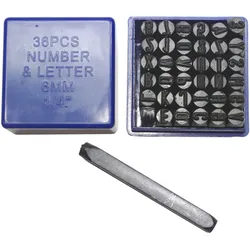 SATRA S-6NA36 Satz mit Einschlagzahlen & Einschlagbuchstaben Höhe 6mm Kästchen aus Kunststoff