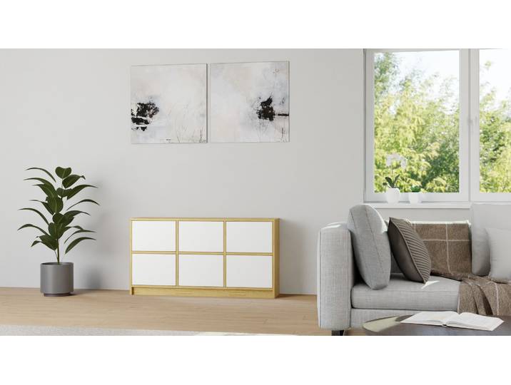 Modernes Sideboard 30 cm tief Eiche Natur geölt