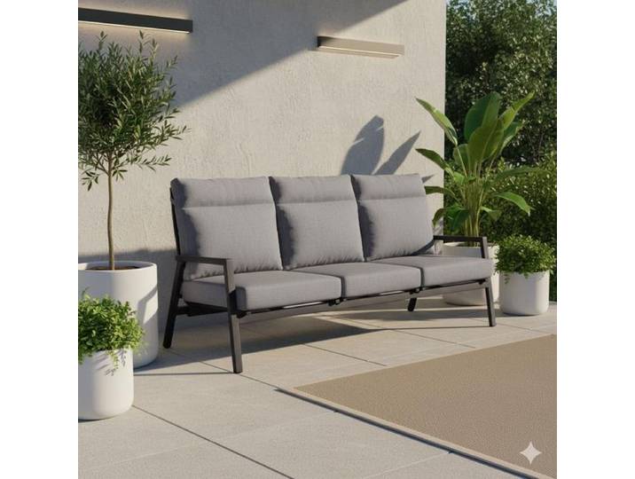 LC Garden Sondrino Diningsofa verstellbar Aluminium/Polyester Dunkelgrau Hellgrau