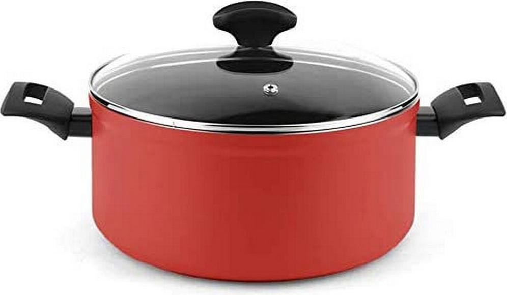 FAGOR Maxima inductiekookpan met glazen deksel, 20 cm, aluminium, rood