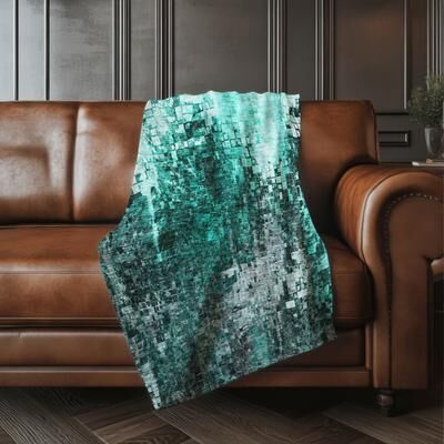 Addison Rugs Premium Machine Washable Modern Mosaic Sherpa Throw Blanket
