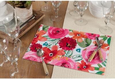 Saro Lifestyle Floral Design Placemats (Set of 4)