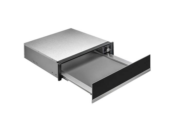 Dieter Knoll Wärmeschublade, Schwarz, Edelstahlfarben, Metall, Glas, 59.4x14x53.5 cm, Küchen, Küchenelektrogeräte, Backöfen
