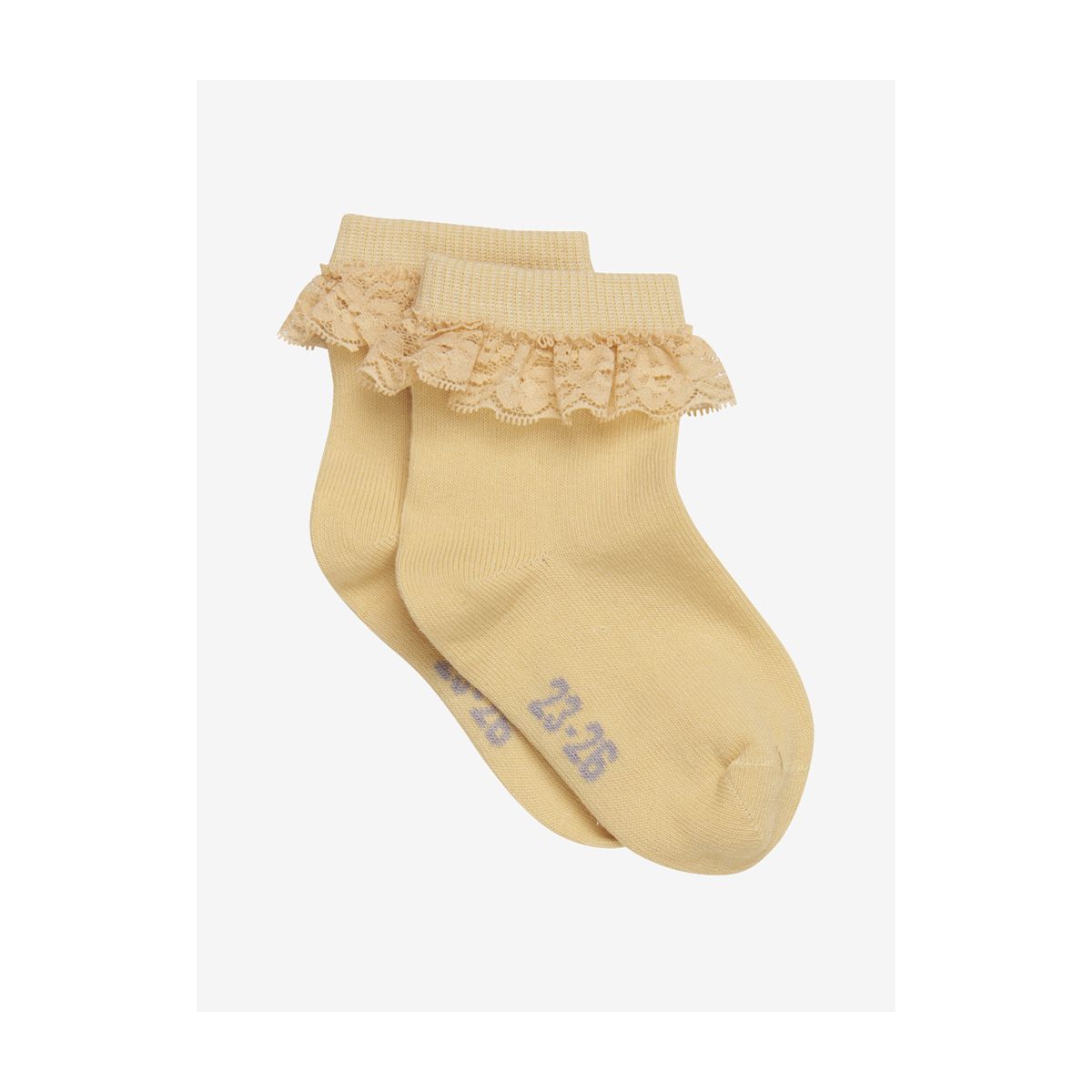 Minymo Ankle Sock w. Lace straw (374) 19\22 6024-374-19\22