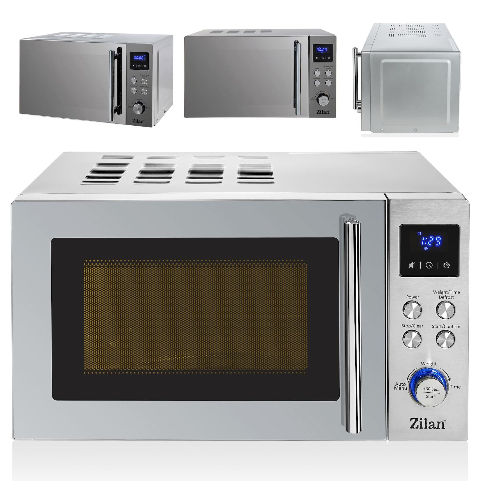 Zilan Mikrowelle 20 Liter mit 8 Automatikprogrammen 6 Leistungsstufen LED Display Auftaufunktion