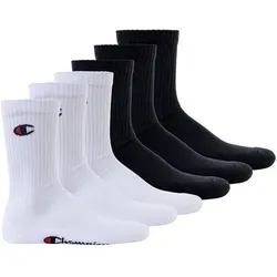 CHAMPION Champion Unisex Socken, 6 Paar - Crew Socken Basic, Größe EU 35-38 in Schwarz Schwarz