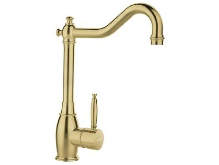 Schock 513000WGO Küchenarmatur RESI in Whitegold – Hochdruck Armatur mit Festauslauf, extraleisem Wasserstrahl und besonders hohem Auslauf, White Gold