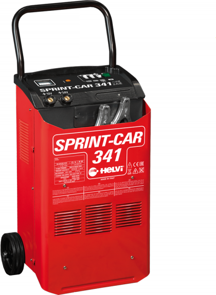 Helvi sprint CAR 341 - Batterieladegerät und Starter auf Rädern - 12/24 V