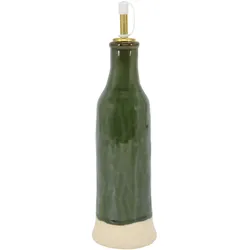 Chic Antique Steingut-Flasche mit Weinausgießer, Höhe 27, Ø 7,5 cm - Olivgrün