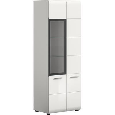 Vitrine HOME AFFAIRE "FLORENZ, Höhe: 160 cm, hochwertige MDF-Front, Glastür, Glasböden", weiß hochglanz tiefzieh, glas, B:60cm H:160cm T:34cm, FSC-zertifizierter Holzwerkstoff, Schränke, Vitrine, Vitrine, Vitrine weiß, Vitrinenschrank,...