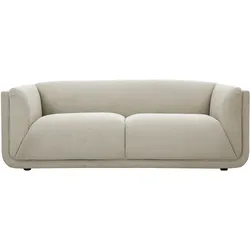 3-Sitzer Designsofa in beige Samtvelours-Effekt Stoff HOSBO