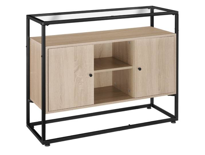 Buffet style industriel en bois et acier bois clair