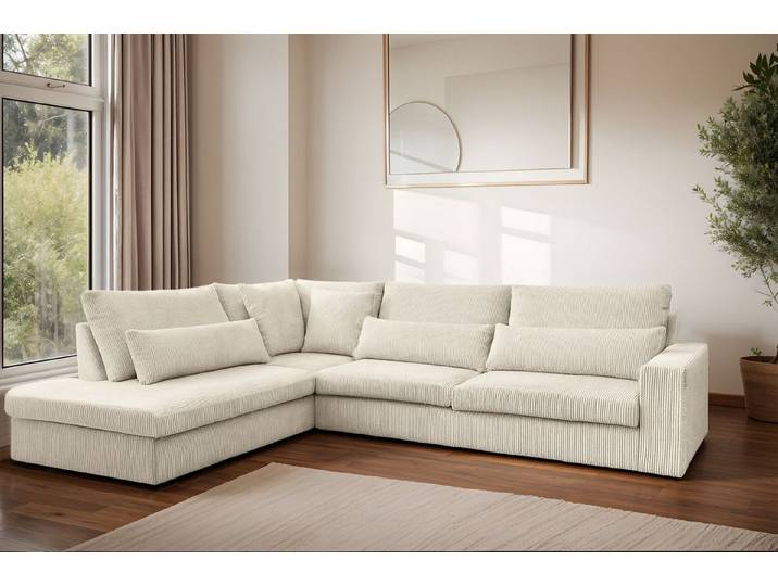 Kaiser Möbel Ecksofa SVEN in L-Form für das Wohnzimmer, Stoff Poso, Freistehend Hohe Scheuerfestigkeit Haustierfreundlich