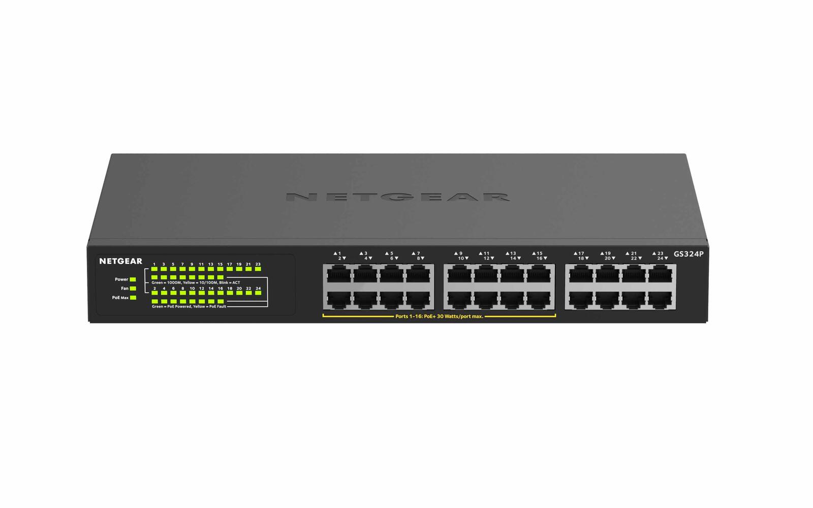 Netgear GS324P-100EUS Unmanageder PoE+ Essentials-Switch