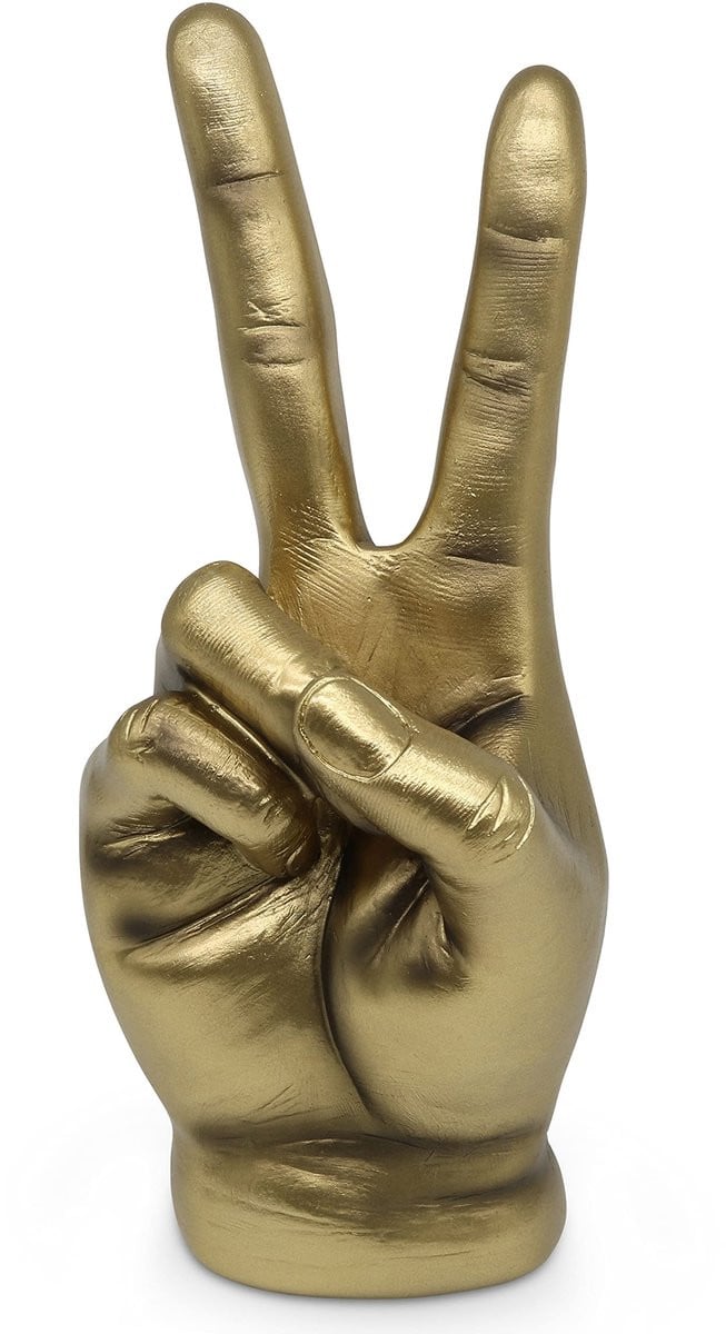 Omgoods Gouden Overwinning Beeld - Moderne Sculptuur van Marmerresin - Hoogte: 20 cm