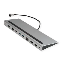 Value Dockingstation (USB-C, 8 Ports), Dockingstation + USB Hub, Grau