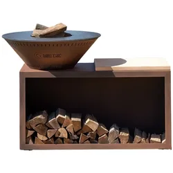 GRILLCHIC traditioneller brasero stahl 83 corten-imitat doppelter tank