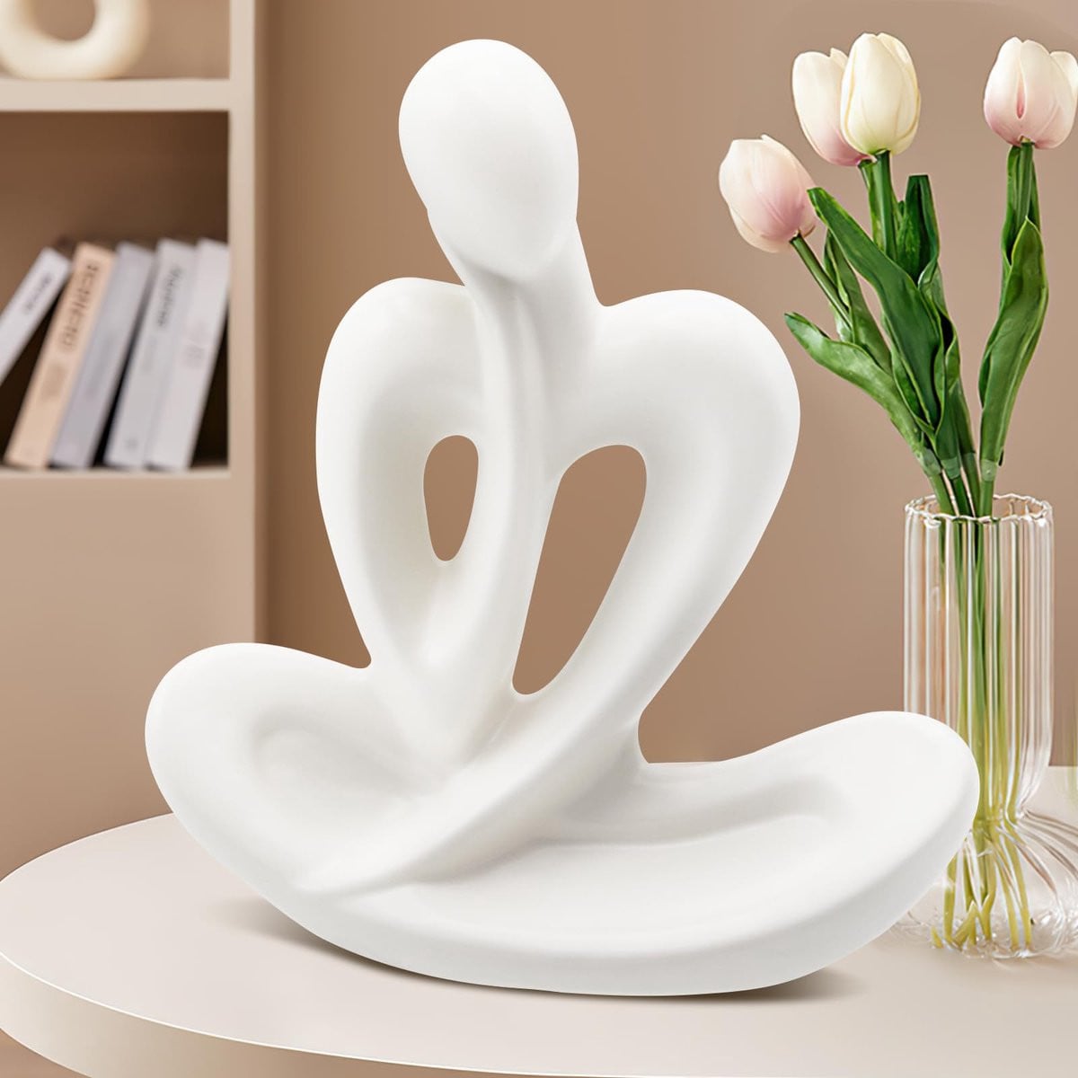 Ibenzoa Abstracte Keramische Denker Sculptuur voor Moderne Interieurdecoratie