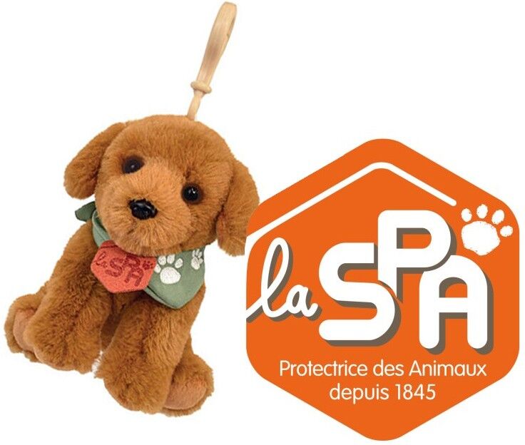Porte clé : Bijou de sac X SPA Chien marron 13 cm Histoire d'Ours