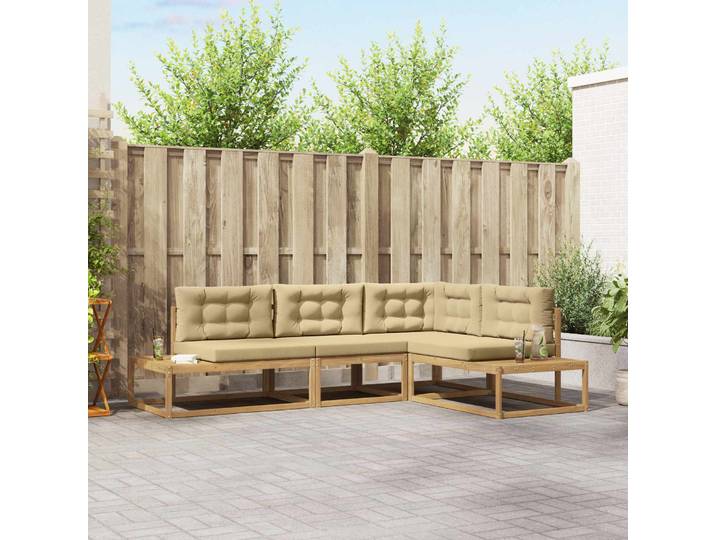 vidaXL Outdoor-Sofagarnitur 4 stk. 4-Sitzer Polyester Weiß