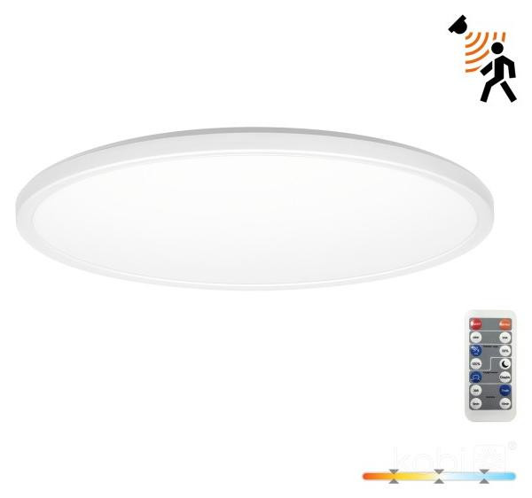 Kobi Premium NIVERA CIRCLE LED plafondlamp, 24W, wit, rond, met bewegings- en schemersensor, 3 kleurtemperaturen (3000/4000/6000K), IP54