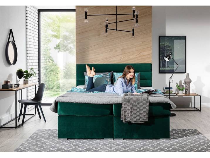 Fun Möbel Boxbett Schlafzimmerbett FESTO in Stoff inkl. Bettkästen (inkl. Kaltschaumtopper)