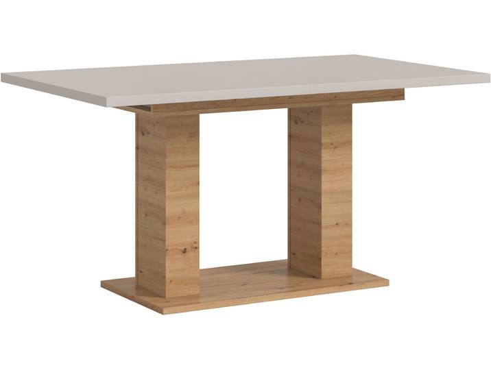 Esstisch HOME AFFAIRE Motus, ausziehbar 150 -190 cm, inklusive 40 cm Einlegeplatte , braun (artisan eiche nachbildung, kaschmir, artisan eiche nachbildung, kaschmir), B:150cm H:76cm T:90cm, Tische, Esstisch, Doppelsäulengestell mit Bodenplatte, Tisch, Esstisch, Küche