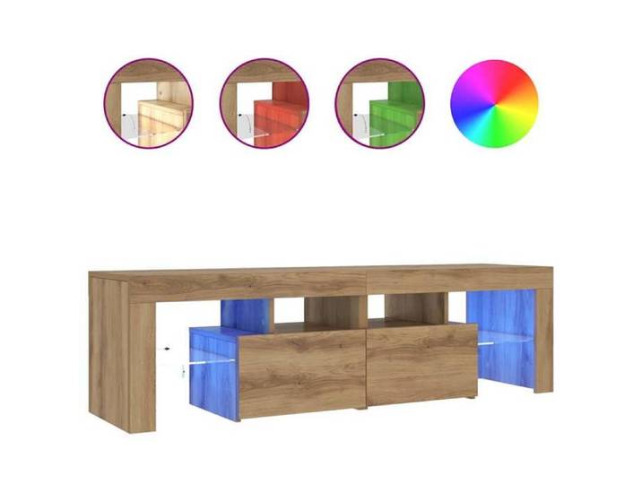 NOUVEAU Meuble télé - Meuble TV - Console TV - avec lumières LED - Console TV - Chêne artisanal - bois d'ingénierie 62046