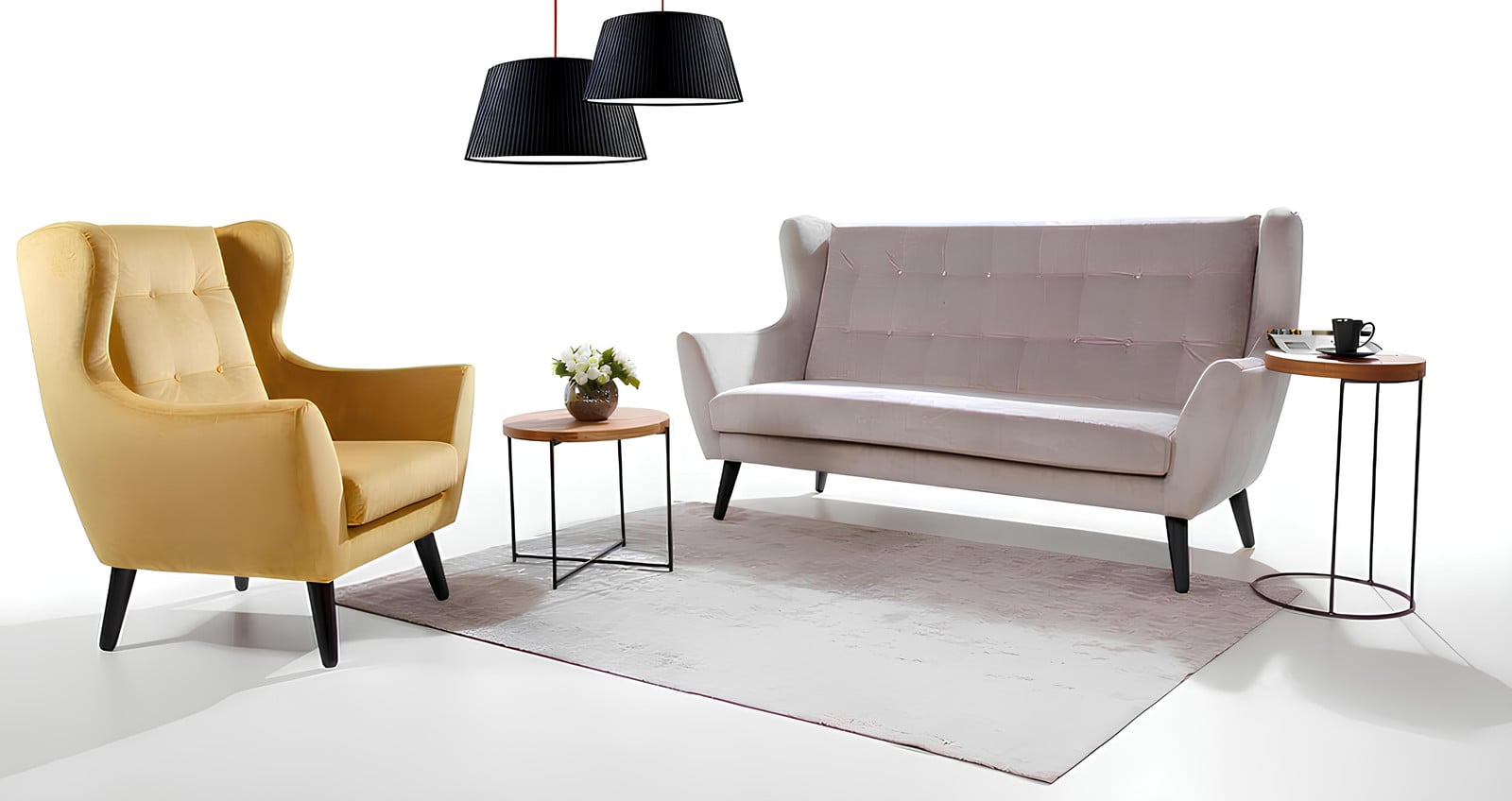 AEA Designer Lounge Stoel met Polstering - Geel