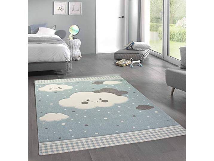 CARPETIA Teppich Kinderzimmer Kinderteppich Wolken blau Größe 160x230 cm