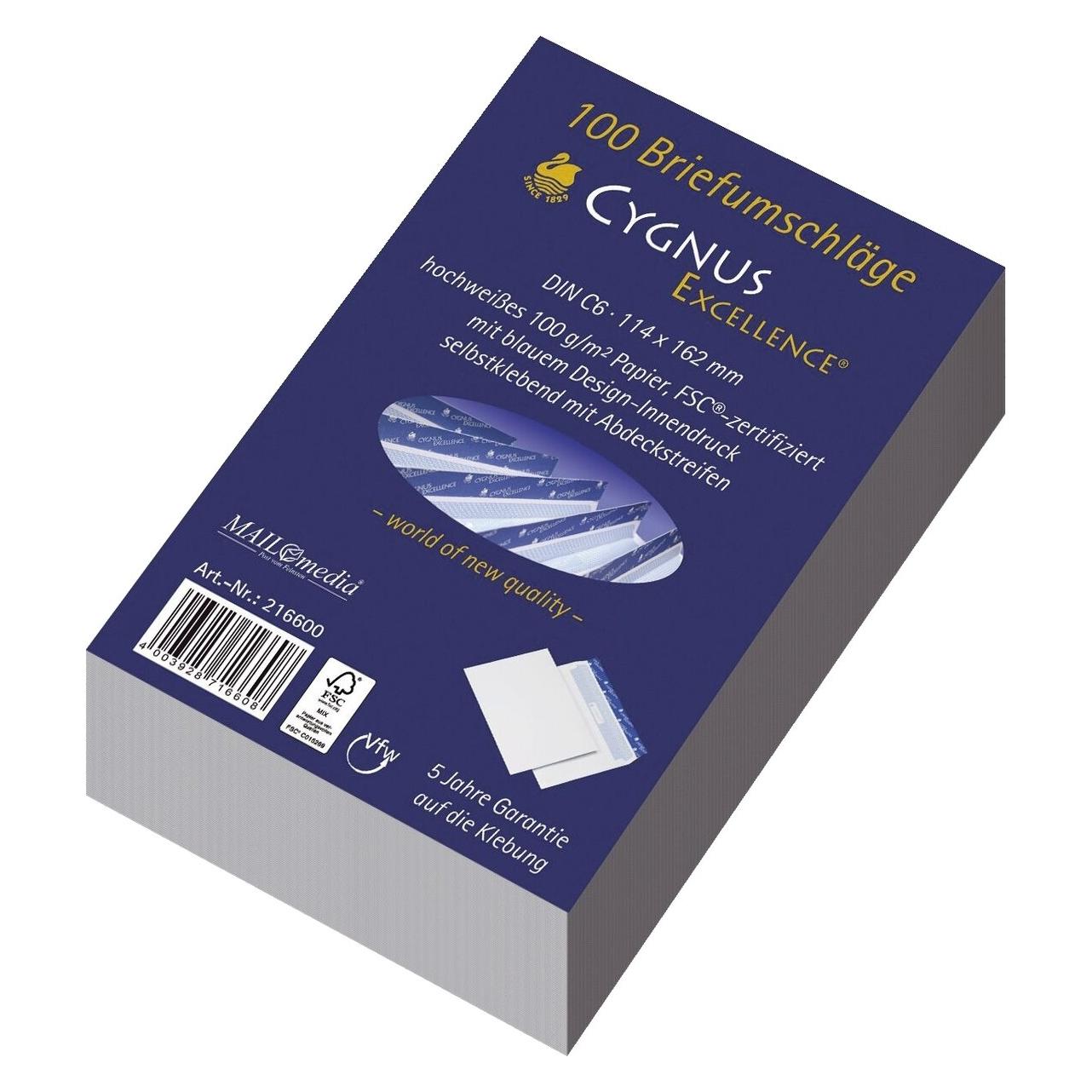 Mailmedia 30002366 H'Frei Kuverts und Elefantenhautkuverts Briefhülle C6 HK 100 g weiss (C6, 100x) (30002366)