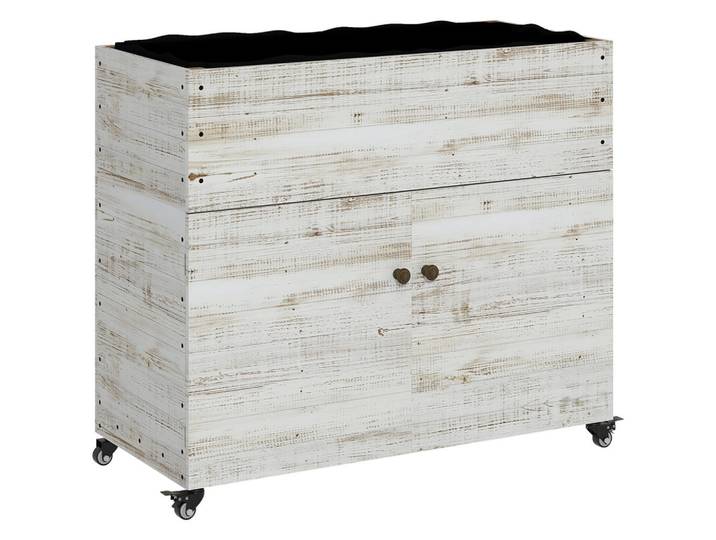 Oxeza Hochbeet 110/50/95 cm Weiß, Metall, Mode, Rechteckig, 50x95x110 cm, Gartenzubehör, Hochbeete