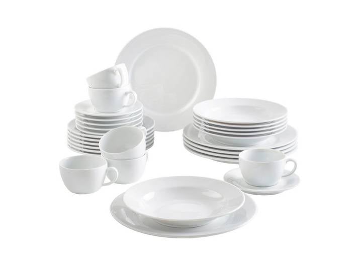 KAHLA Kombiservice Pronto weiß Kombiset (30-tlg), 6 Personen, Porzellan, Made in Germany