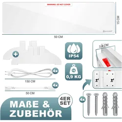 Kesser  Anti Schimmel Infrarotheizung Schimmelentferner Bad & Wand Heizung 50W, Heizkörper, Weiss