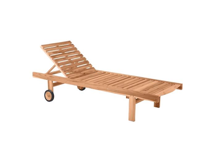 Liegestuhl Veit Braun Holz T 200 B 65 H 36 cm - Farbe: natur - Material: Teak - Liegestuhl