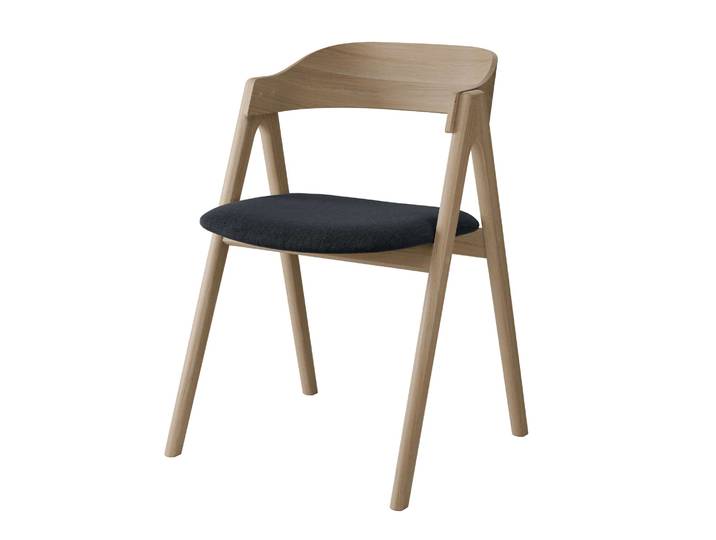 Stuhl HAMMEL FURNITURE Mette by Hammel , , weiß pigmentierter lack, weiß pigmentierter lack, dunkelgrau, B:52cm H:75cm T:54cm, Massivholz, Stoff, Stühle, Stuhl, Massivholz, gepolsterte Sitzfläche, versch. Farbvarianten