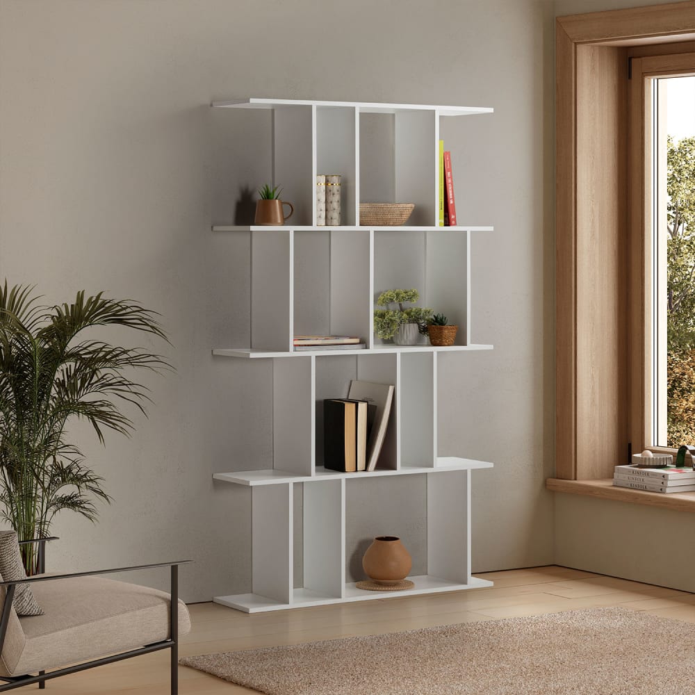 HOMN Etagère avec 8 trous couleur Blanc Blanc 98x168x25cm