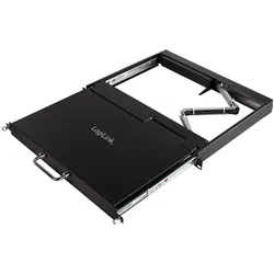 LogiLink 17" LCD KVM Konsole mit KVM Switch, 1 Port, schwarz, KVM Switch, Schwarz