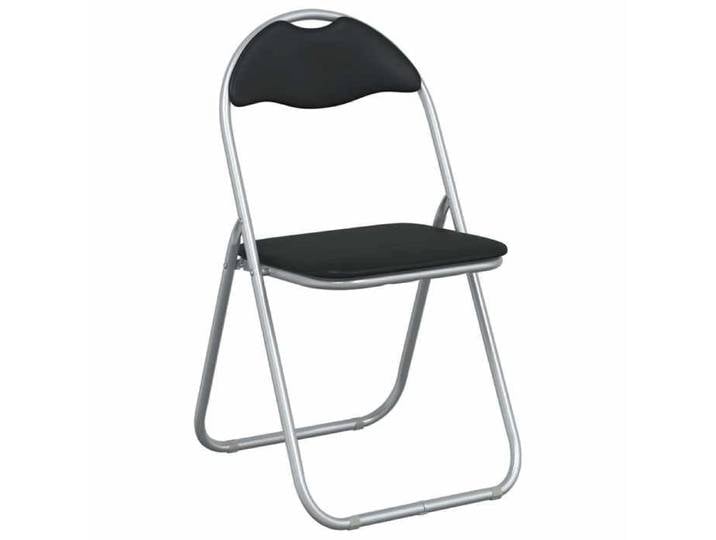 Elégance - Chic Chaise salon-séjour - Chaise pliante - Lot de 8 - Simili cuir - Noir et gris - 48x43 5x81cm_0462150