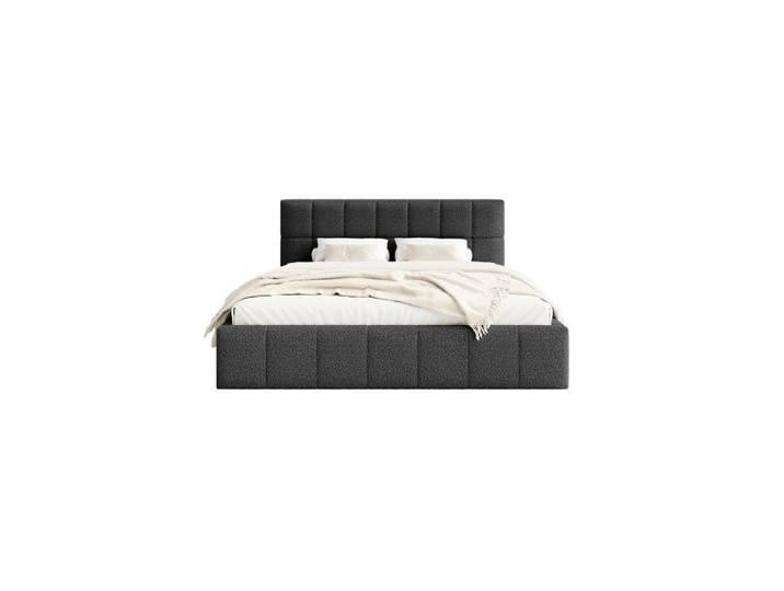 Fedve Polsterbett Moura 140x200 cm, Schwarz, 140x200 cm, Schlafzimmer, Betten, Polsterbetten