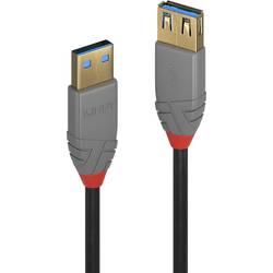 LINDY USB-Kabel USB 3.2 Gen1 USB-A Stecker, USB-A Buchse 2.00 m Schwarz doppelt geschirmt 36762