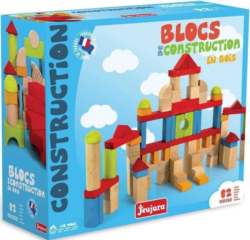 Blocs de Construction en bois 82 pièces - Jeujura