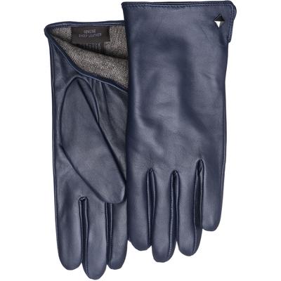Lederhandschuhe PEARLWOOD "Meg", Damen, Gr. 6,5, blau, Schafsleder, unifarben, Handschuhe, dekorativer Rockstud - elastischer Bund - Seitenschlitz